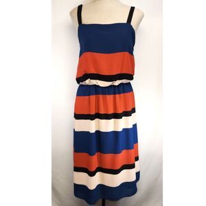 Allison Joy Evereve Retro Striped Midi Dress Size S